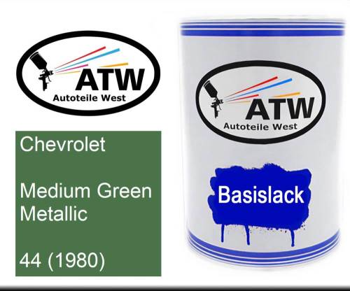 Chevrolet, Medium Green Metallic, 44 (1980): 500ml Lackdose, von ATW Autoteile West.